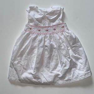 White eyelet dress with flower details